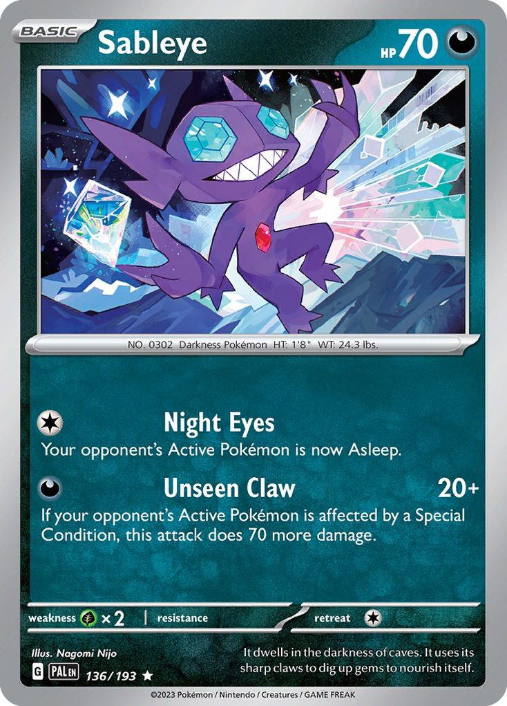 Sableye - 136/193 - Paldea Evolved SV2 - Rare