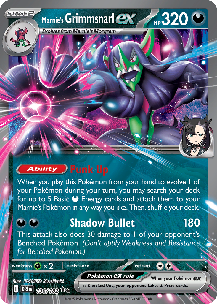 Marnie's Grimmsnarl ex - 136/182 - Destined Rivals SV10 - Double Rare