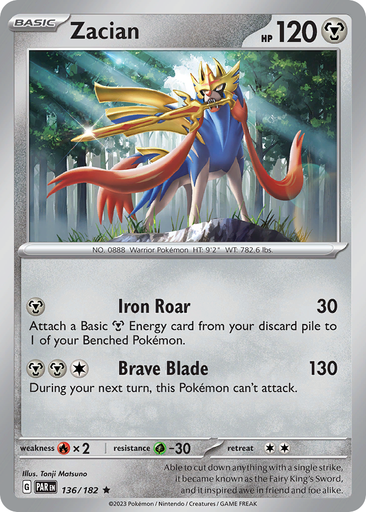 Zacian - 136/182 - Paradox Rift SV4 - Rare