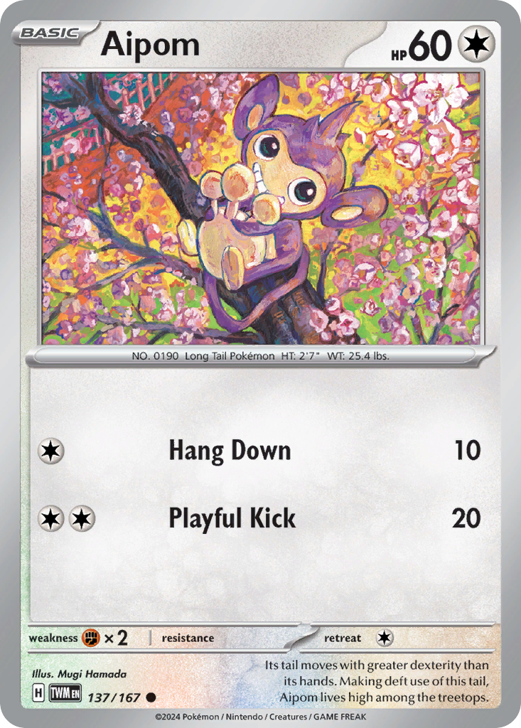 Aipom - 137/167 - Twilight Masquerade SV6 - Common
