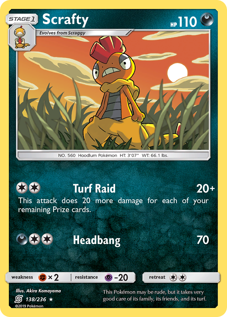 Scrafty - 138/236 - Unified Minds SM11 - Rare