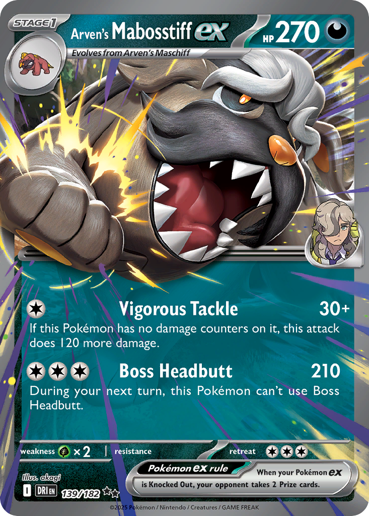 Arven's Mabosstiff ex - 139/182 - Destined Rivals SV10 - Double Rare