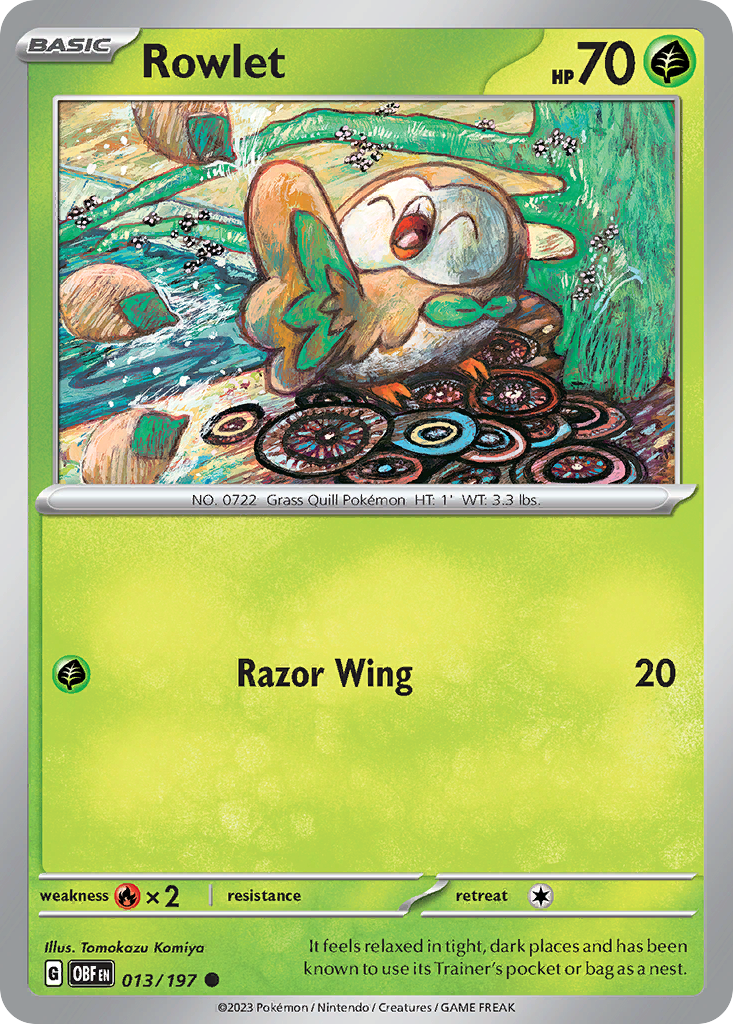 Rowlet - 13/197 - Obsidian Flames SV3 - Common