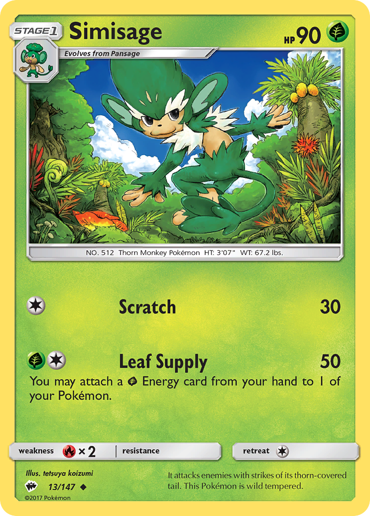 Simisage - 13/147 - Burning Shadows SM3 - Uncommon