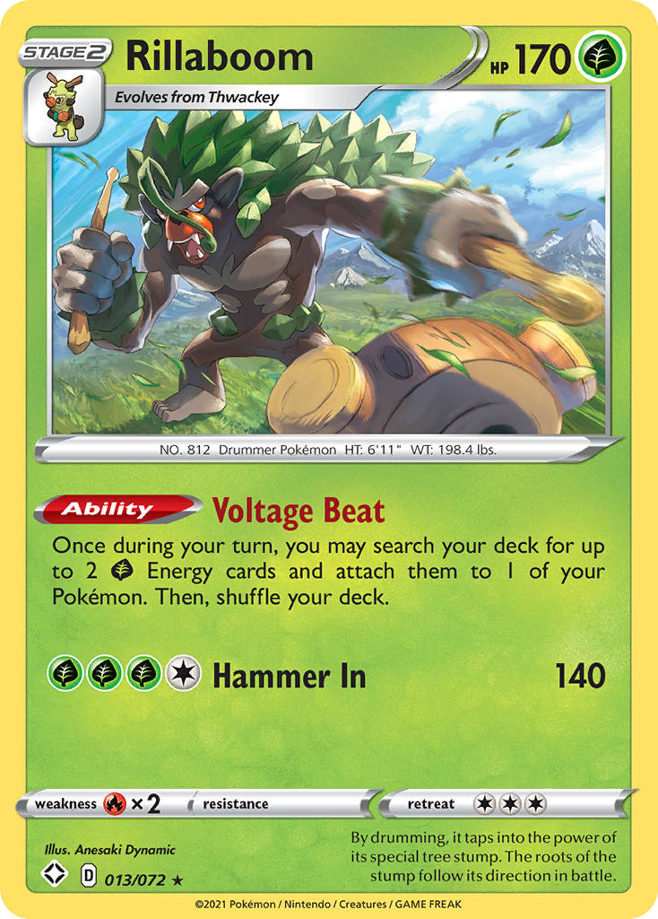 Rillaboom - 13/72 - Shining Fates SWSH45 - Rare Holo