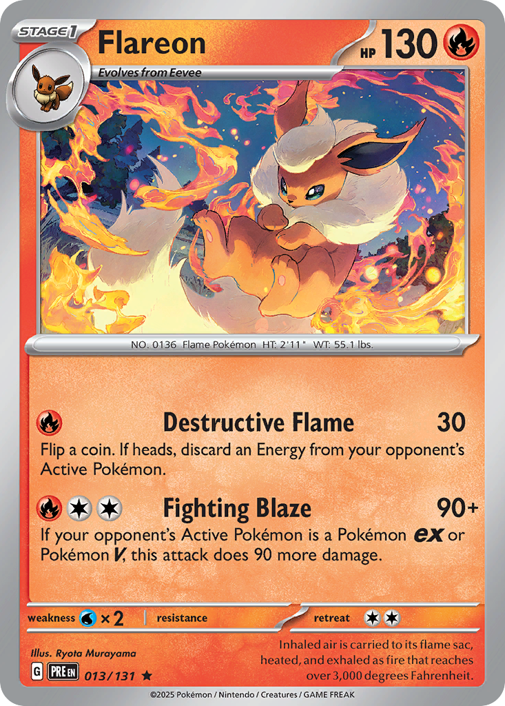 Flareon - 13/131 - Prismatic Evolutions SV8PT5 - Rare