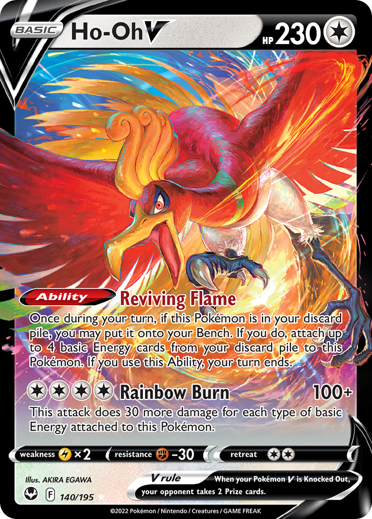 Ho-Oh V - 140/195 - Silver Tempest SWSH12 - Rare Holo V
