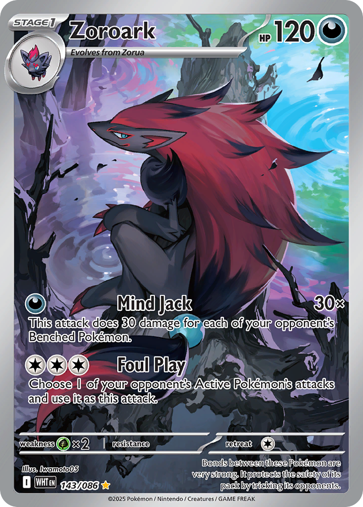 Zoroark - 143/86 - White Flare RSV10PT5 - Illustration Rare