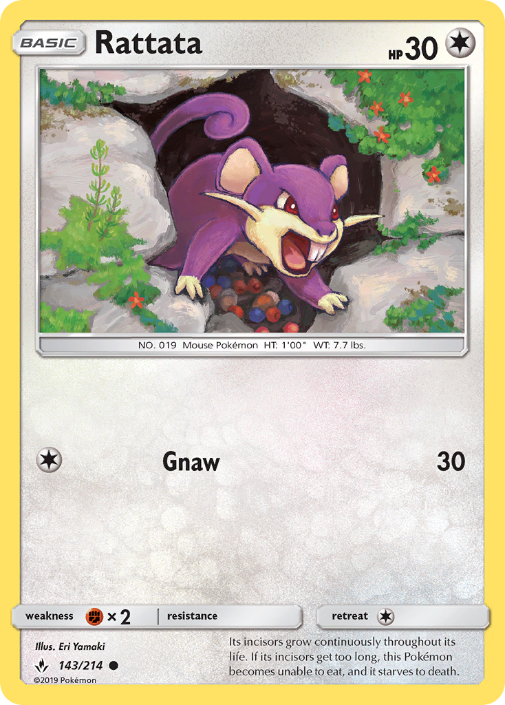 Rattata - 143/214 - Unbroken Bonds SM10 - Common