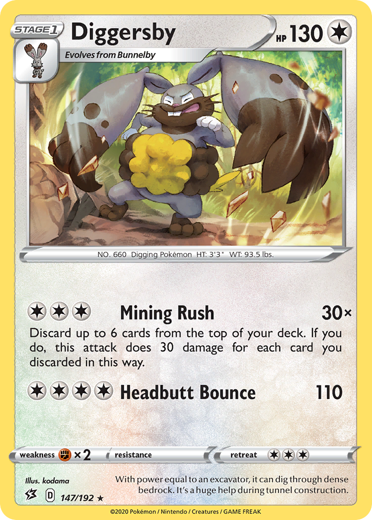 Diggersby - 147/192 - Rebel Clash SWSH2 - Rare