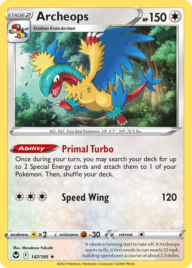 Archeops - 147/195 - Silver Tempest SWSH12 - Rare Holo