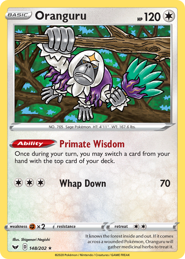 Oranguru - 148/202 - Sword & Shield SWSH1 - Rare Holo