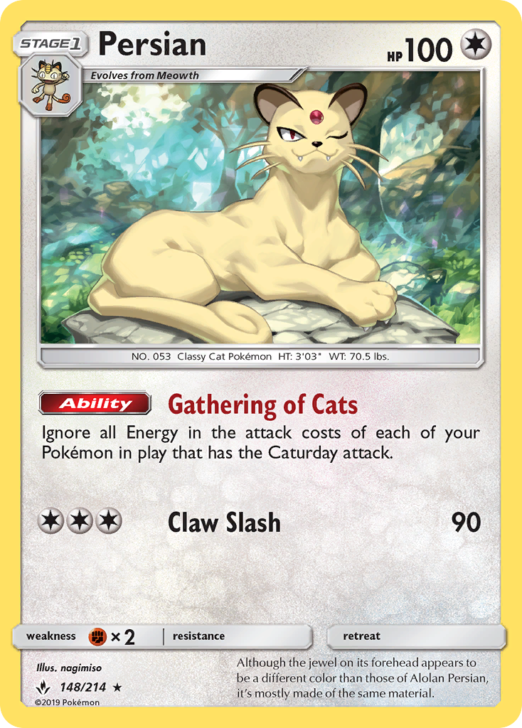 Persian - 148/214 - Unbroken Bonds SM10 - Rare
