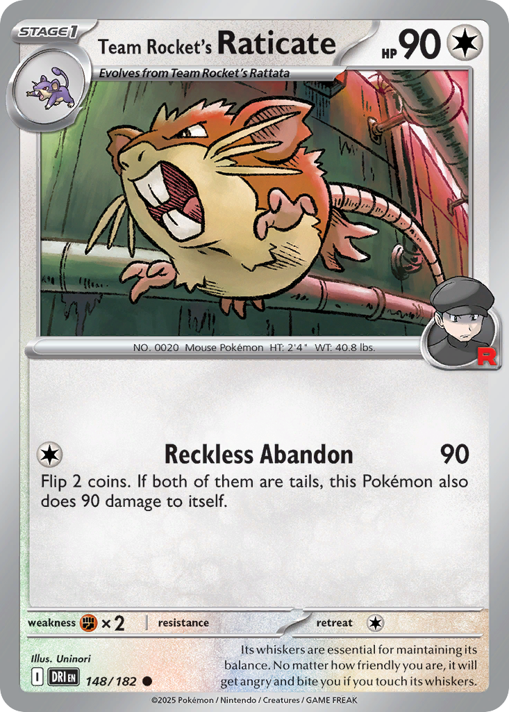 Team Rocket's Raticate - 148/182 - Destined Rivals SV10 - Common