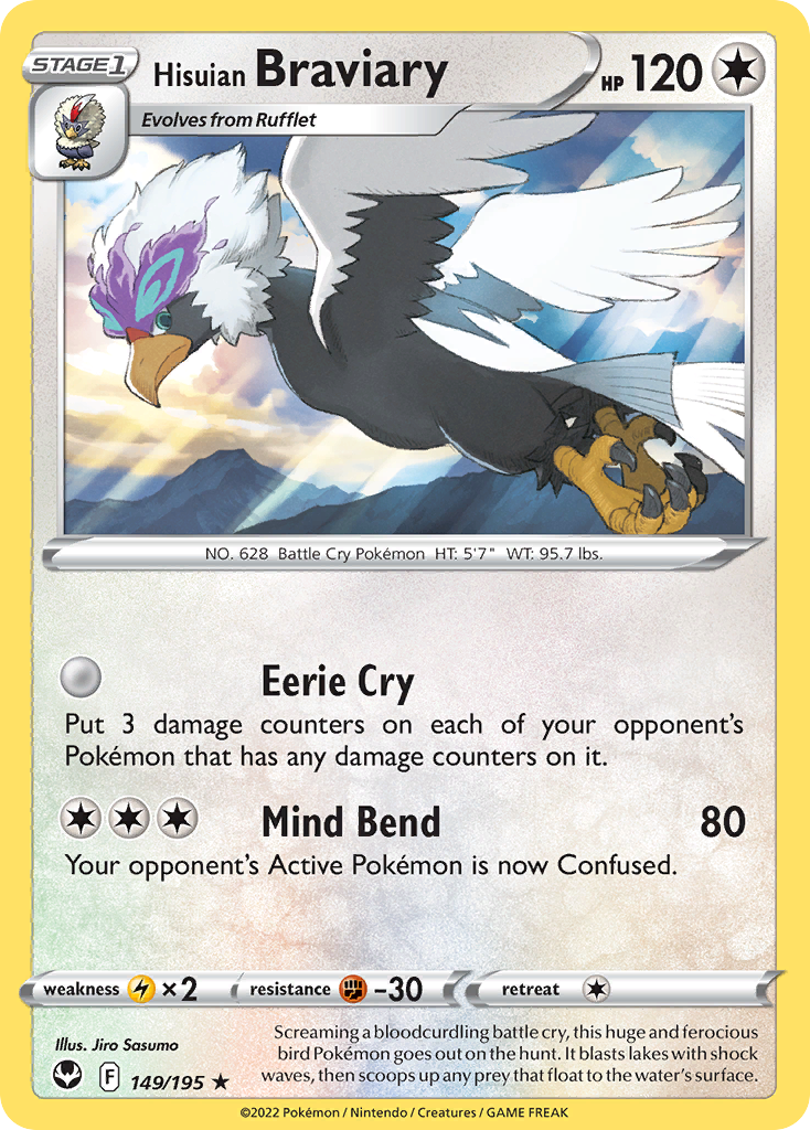 Hisuian Braviary - 149/195 - Silver Tempest SWSH12 - Rare