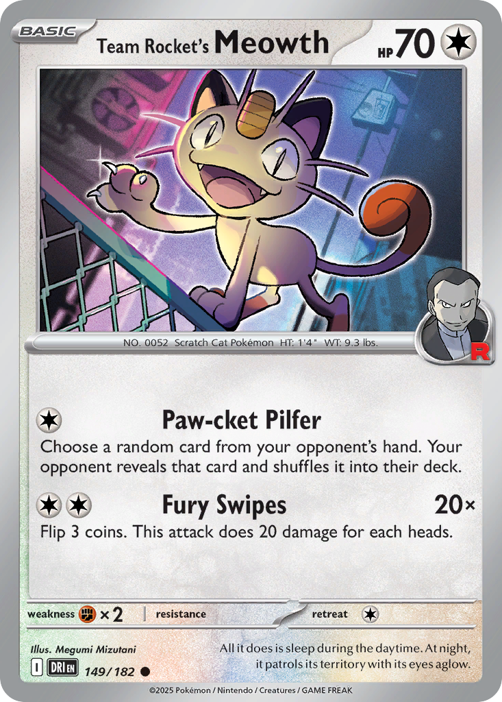Team Rocket's Meowth - 149/182 - Destined Rivals SV10 - Common