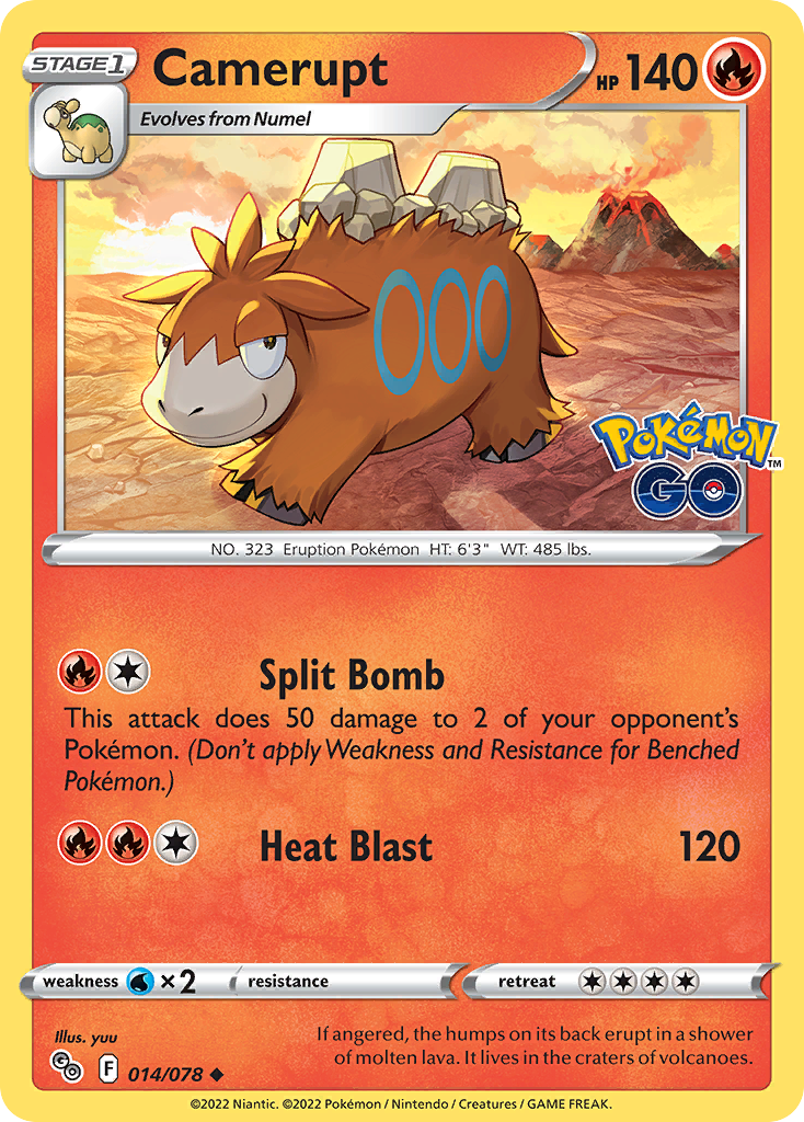 Camerupt - 14/78 - Pokémon GO PGO - Uncommon