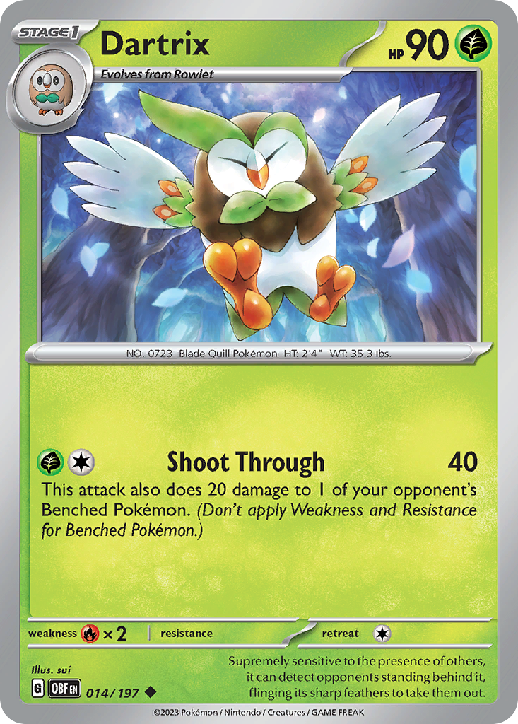 Dartrix - 14/197 - Obsidian Flames SV3 - Uncommon