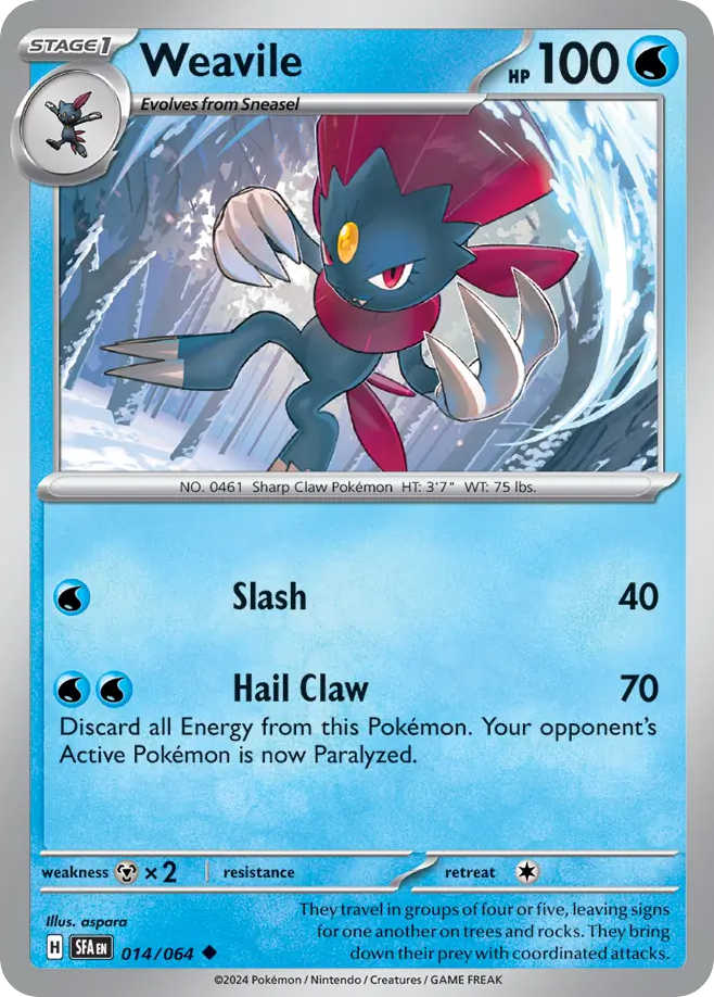 Weavile - 14/64 - Shrouded Fable SV6PT5 - Uncommon
