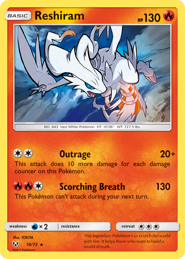 Reshiram - 14/73 - Shining Legends SM35 - Rare Holo