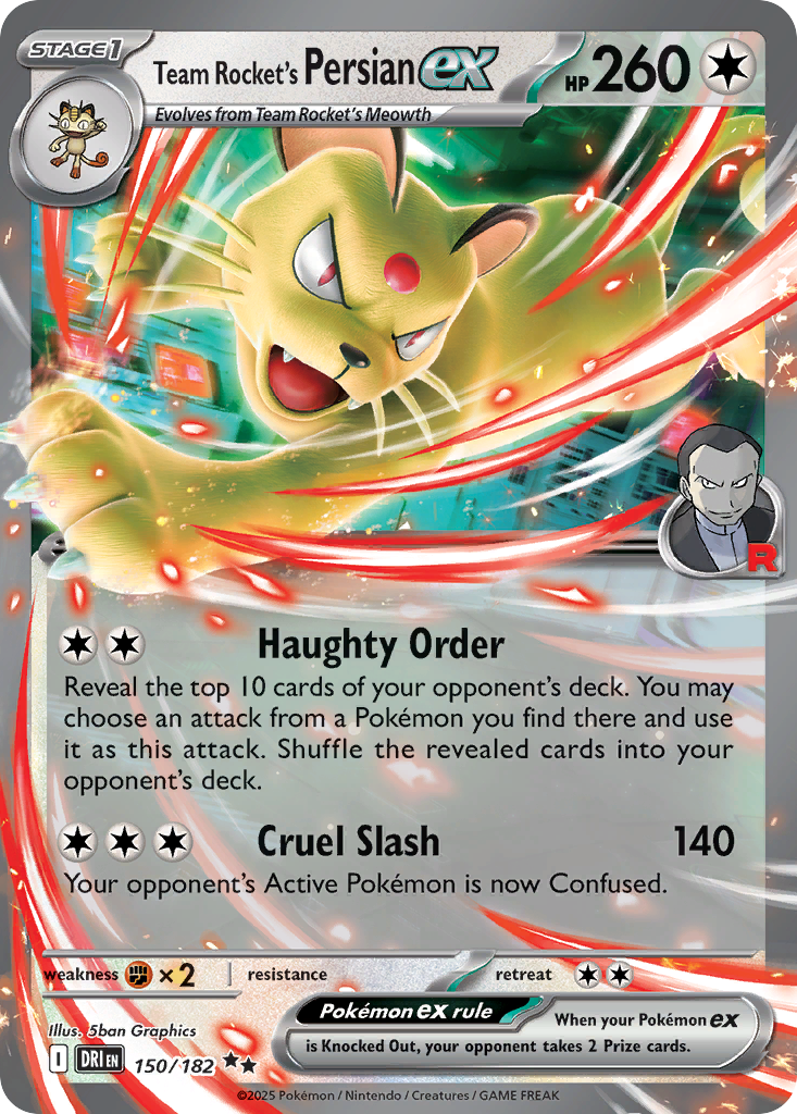 Team Rocket's Persian ex - 150/182 - Destined Rivals SV10 - Double Rare