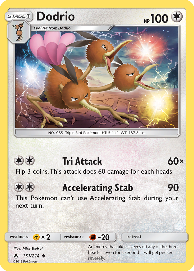 Dodrio - 151/214 - Unbroken Bonds SM10 - Uncommon
