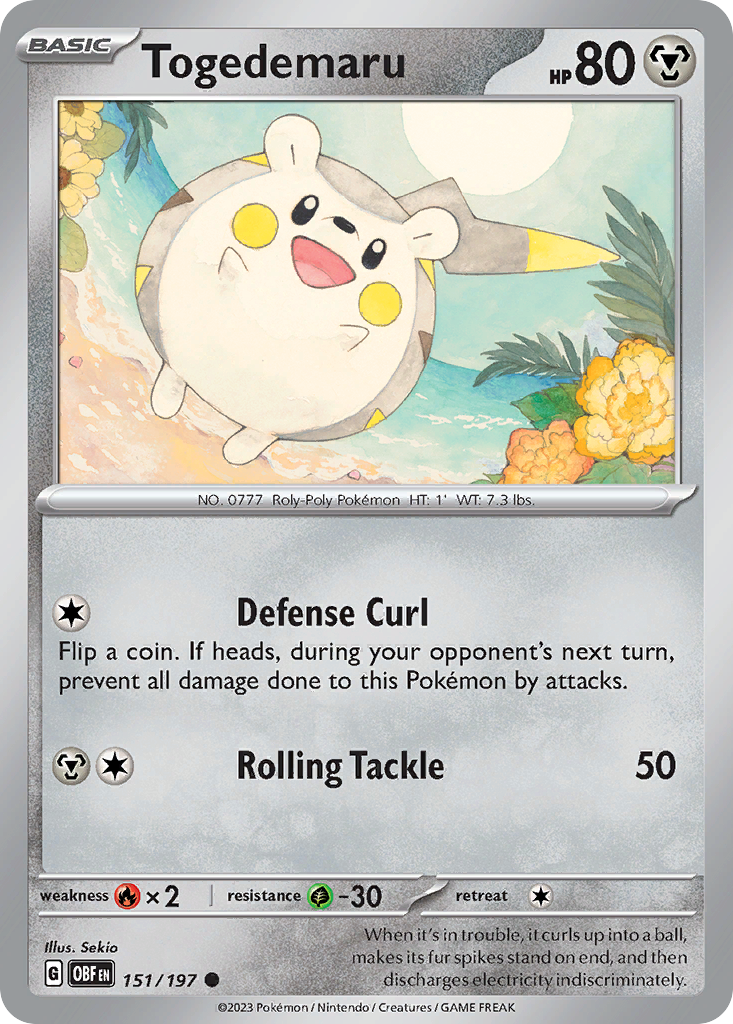 Togedemaru - 151/197 - Obsidian Flames SV3 - Common