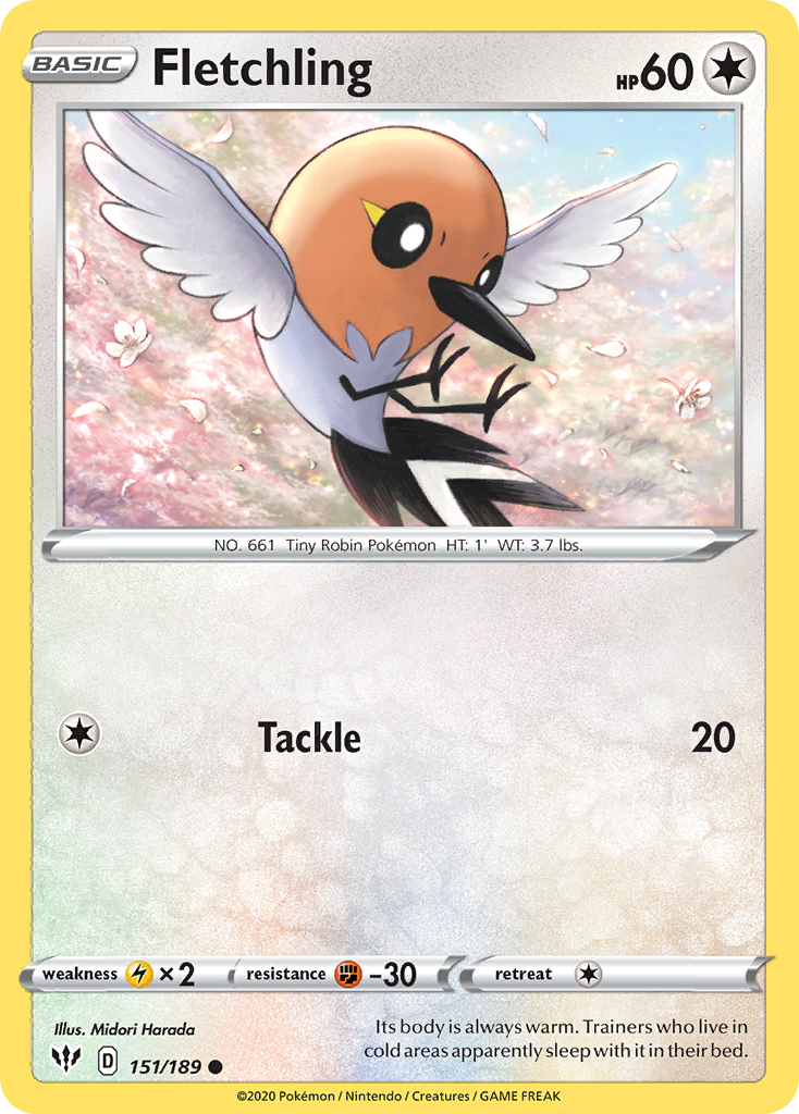 Fletchling - 151/189 - Darkness Ablaze SWSH3 - Common