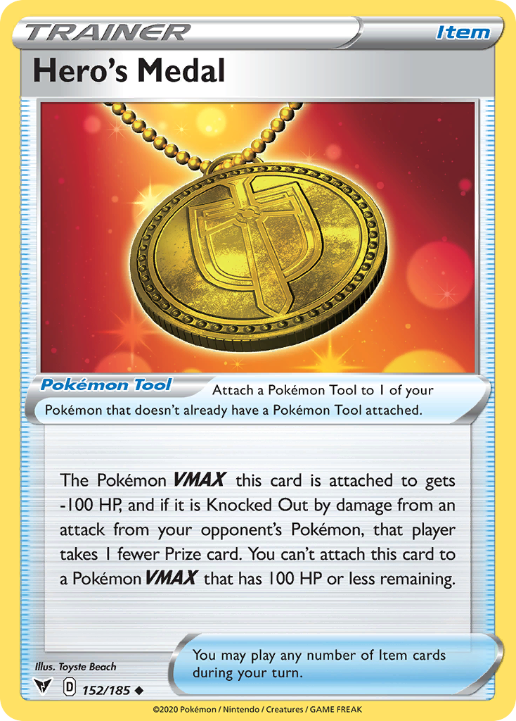 Hero's Medal - 152/185 - Vivid Voltage SWSH4 - Uncommon