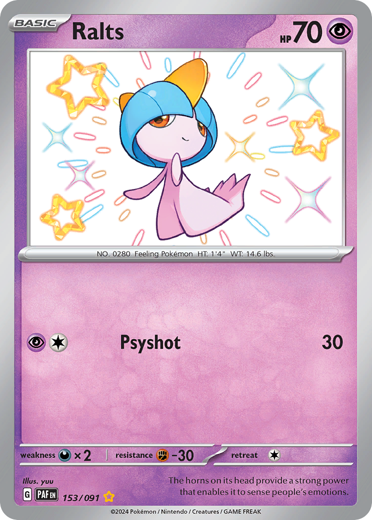 Carta Pokémon Ralts de Paldean Fates #153