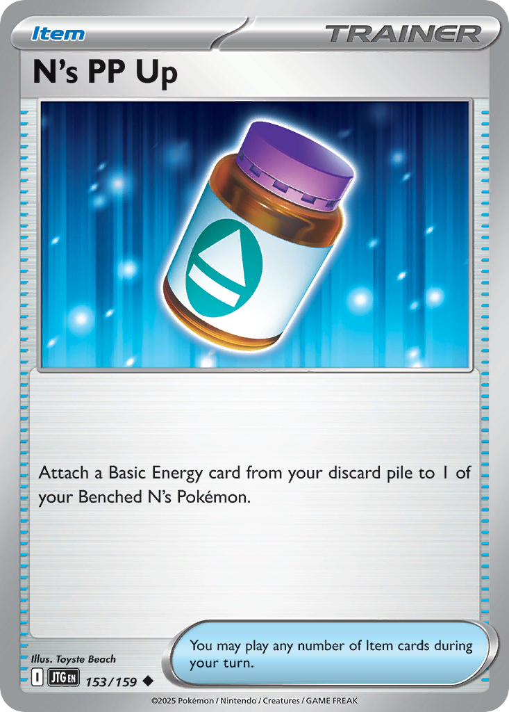 Carta Pokémon N's PP Up de Journey Together #153