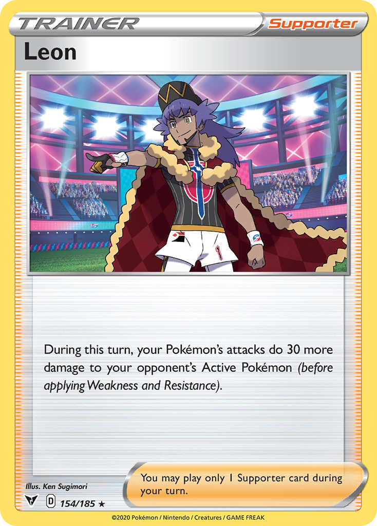 Leon - 154/185 - Vivid Voltage SWSH4 - Rare Holo