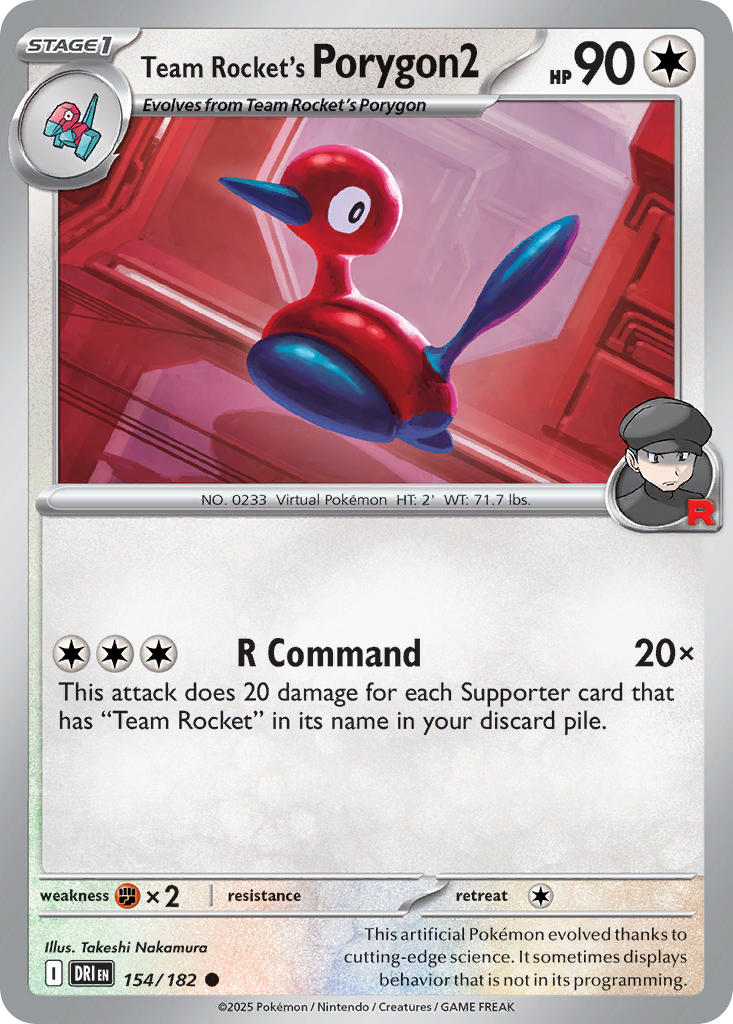 Team Rocket's Porygon2 - 154/182 - Destined Rivals SV10 - Common