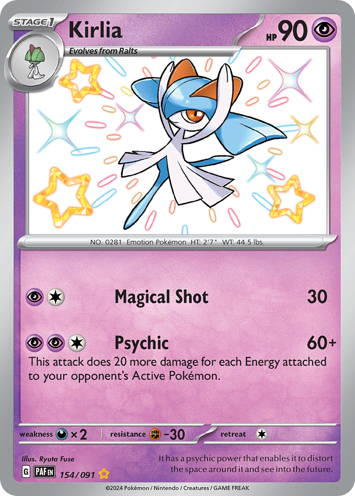 Kirlia - 154/91 - Paldean Fates SV4PT5 - Shiny Rare