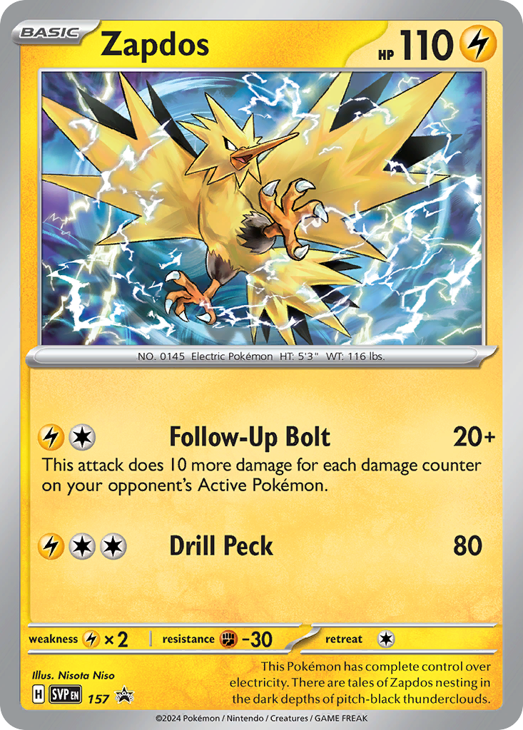 Zapdos - 157/215 - Scarlet & Violet Black Star Promos SVP - Promo
