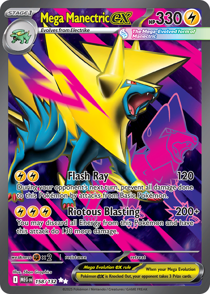 Mega Manectric ex - 158/132 - Mega Evolution ME1 - Ultra Rare