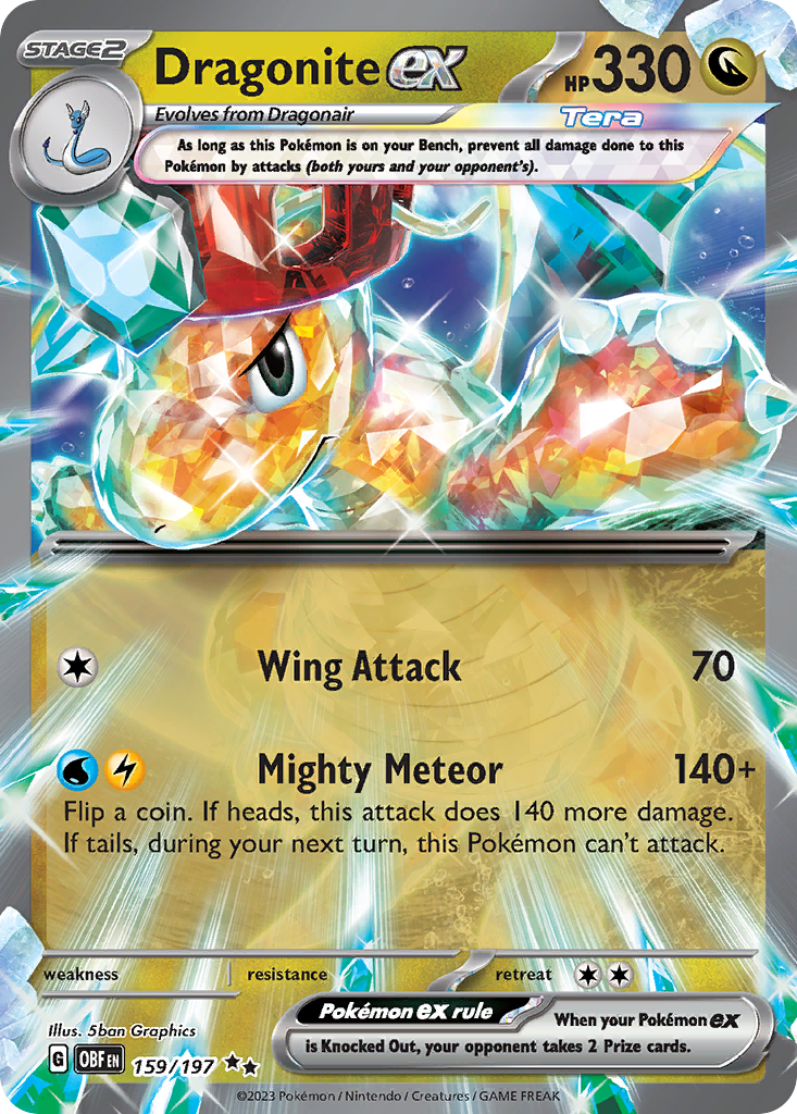 Dragonite ex - 159/197 - Obsidian Flames SV3 - Double Rare