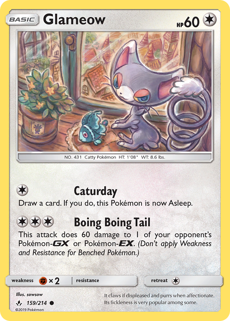 Glameow - 159/214 - Unbroken Bonds SM10 - Common