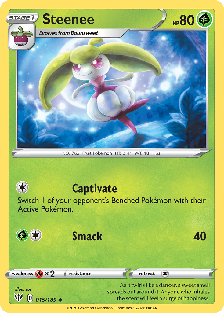 Steenee - 15/189 - Darkness Ablaze SWSH3 - Uncommon