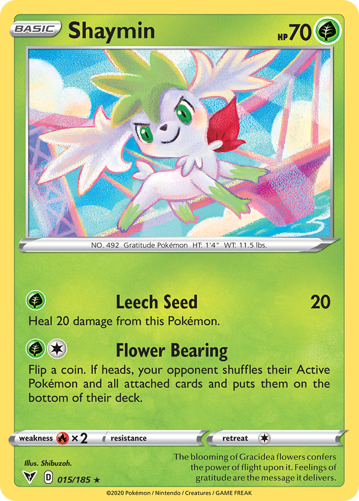 Shaymin - 15/185 - Vivid Voltage SWSH4 - Rare Holo