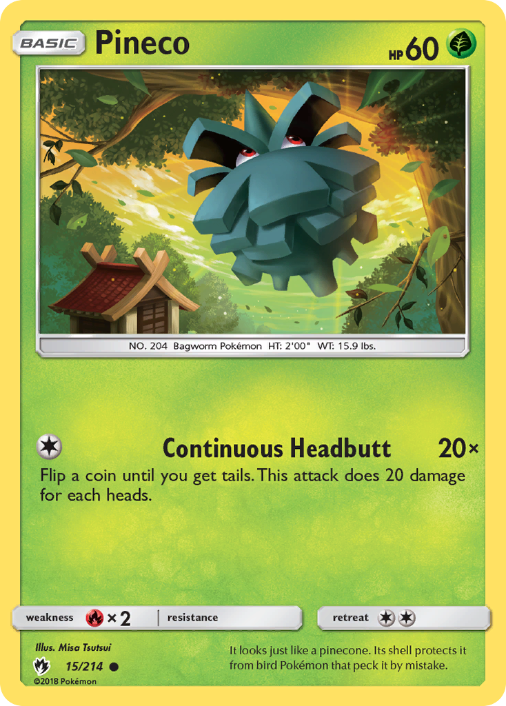 Pineco - 15/214 - Lost Thunder SM8 - Common
