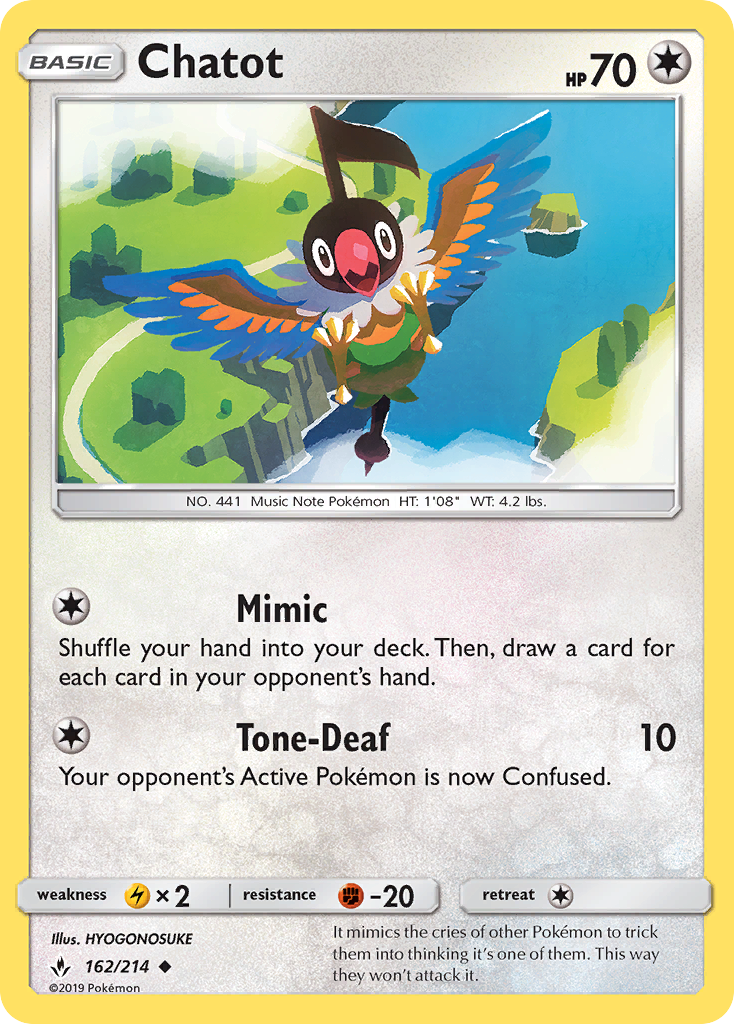 Chatot - 162/214 - Unbroken Bonds SM10 - Uncommon