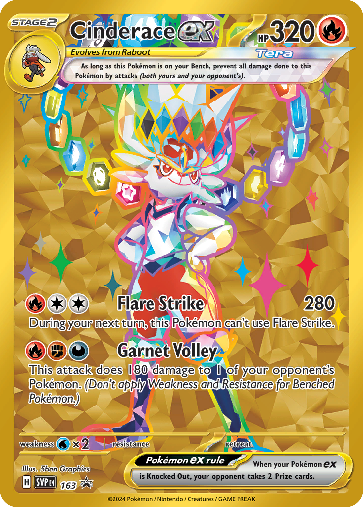 Cinderace ex - 163/215 - Scarlet & Violet Black Star Promos SVP - Promo