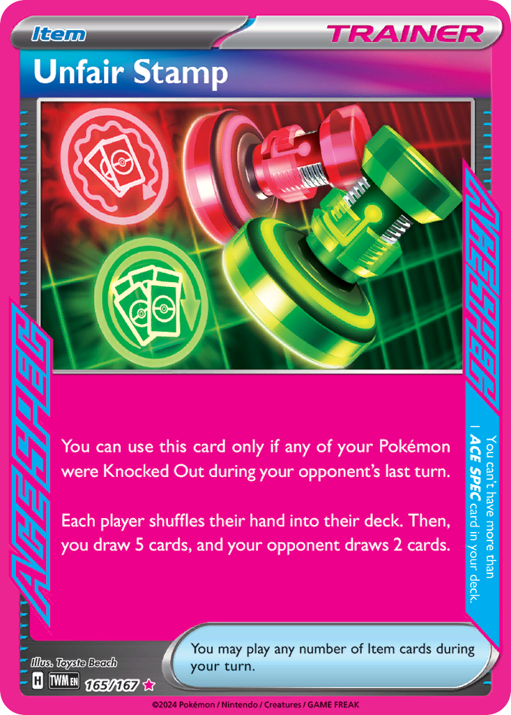 Carta Pokémon Unfair Stamp de Twilight Masquerade #165