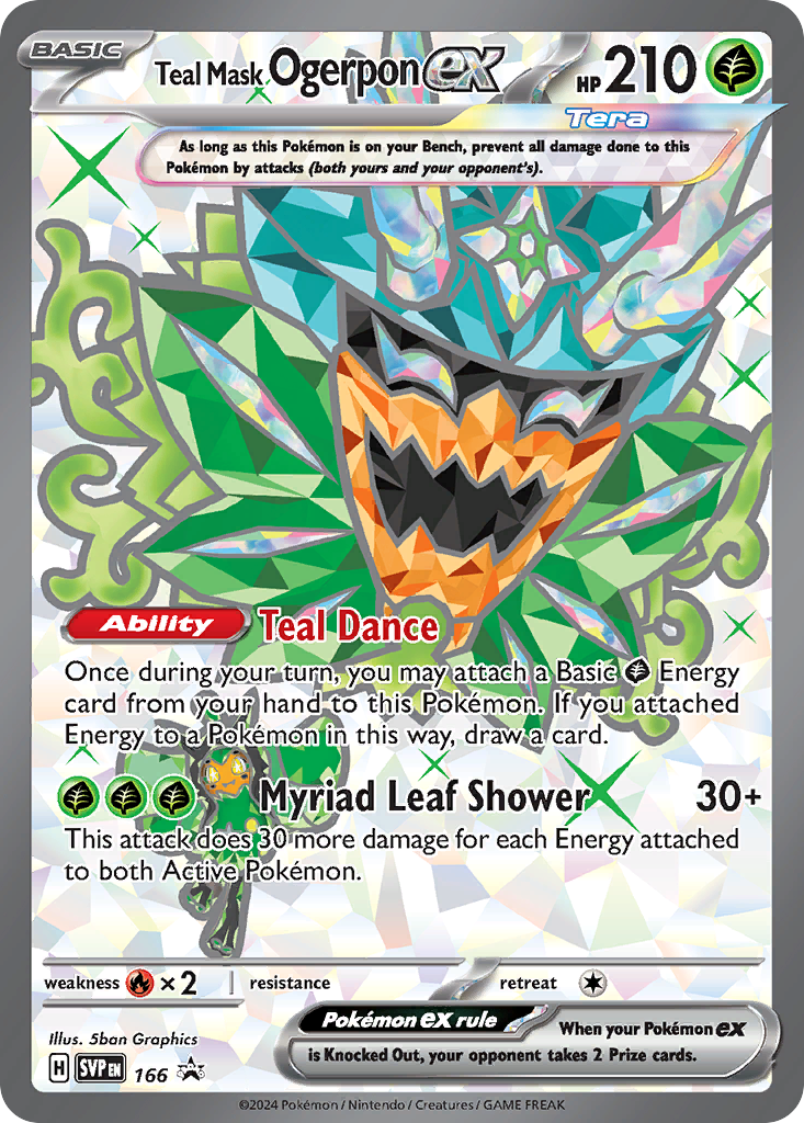 Teal Mask Ogerpon ex - 166/150 - Scarlet & Violet Promos SVP - Promo