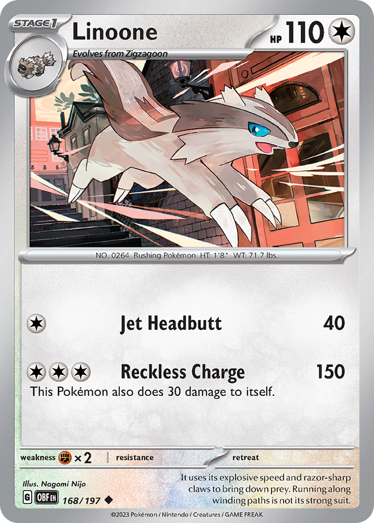 Linoone - 168/197 - Obsidian Flames SV3 - Uncommon