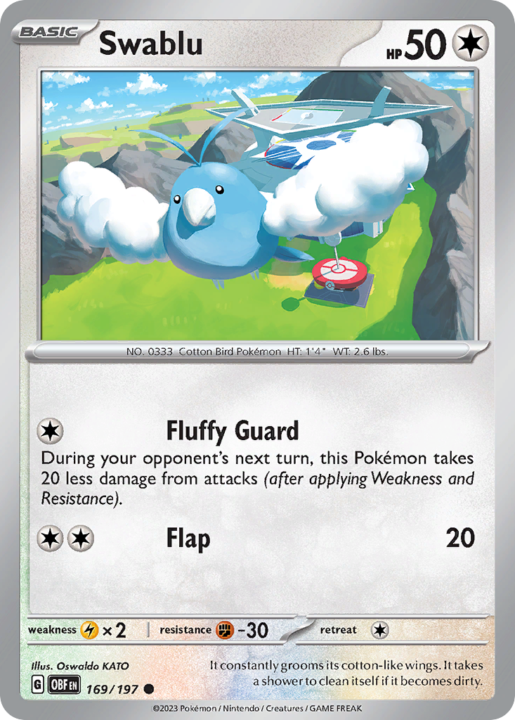 Swablu - 169/197 - Obsidian Flames SV3 - Common