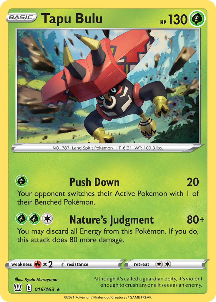 Tapu Bulu - 16/163 - Battle Styles SWSH5 - Rare Holo