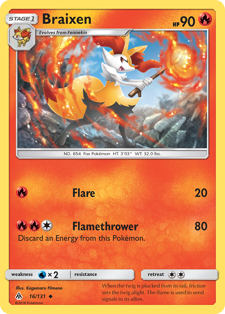Braixen - 16/131 - Forbidden Light SM6 - Uncommon