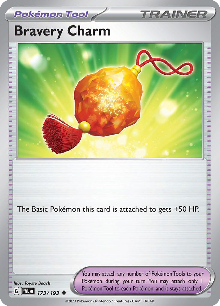 Carta Pokémon Bravery Charm de Paldea Evolved #173